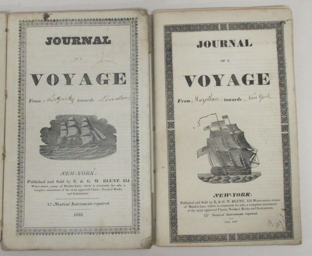 (MARITIME.) Pair of commercial ship logbooks from the 1830s.